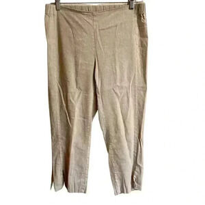 J. Jill Cropped Linen Pants with Elastic Waistband and Stretch